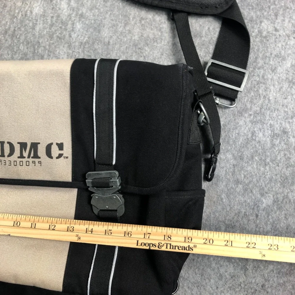 Harley Davidson HDMC Messenger Laptop Bag Black Tan Motorcycle Satchel